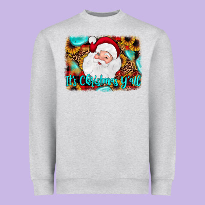 It's Christmas Y'all Background Heavyweight Sweatshirt Designed By Jahusdesignshop