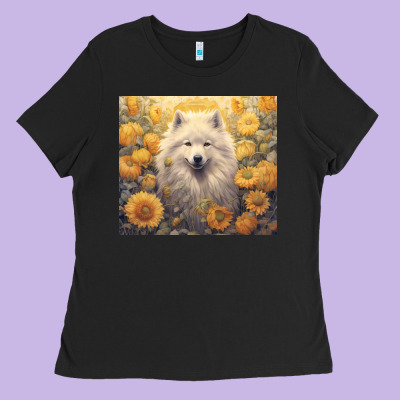 Samoyed Ladies Tee Designed By Unal Design