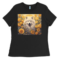 Black samoyed Ladies Tee - Unal Design