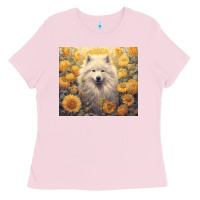 Bubblegum Pink samoyed Ladies Tee - Unal Design