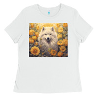 White samoyed Ladies Tee - Unal Design