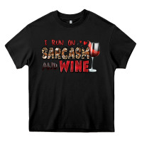 Black i run on sarcasm and wine Heavy Core Tee - Zillion Design Studio