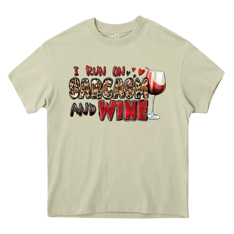 I Run On Sarcasm And Wine Heavy Core Tee by Zillion Design Studio | Teevron
