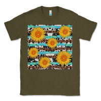 Army Green sunflower western seamless Classic Tee - AdoDesignShop