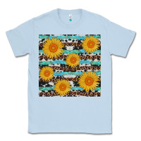 Dusty Blue sunflower western seamless Classic Tee - AdoDesignShop