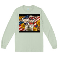 Matcha Western 4th Of July Llama Background Long Sleeve Tee - LillyAllenDesigns