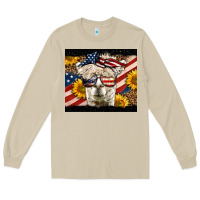 Mushroom Western 4th Of July Llama Background Long Sleeve Tee - LillyAllenDesigns