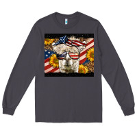 Smoke Western 4th Of July Llama Background Long Sleeve Tee - LillyAllenDesigns
