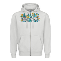 Dove Grey sunflower gnomes Zipper Hoodie - MaliasSmallBusiness