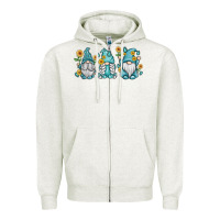 Oatmeal Heather sunflower gnomes Zipper Hoodie - MaliasSmallBusiness