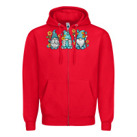 Red sunflower gnomes Zipper Hoodie - MaliasSmallBusiness