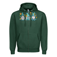 Sports Green sunflower gnomes Zipper Hoodie - MaliasSmallBusiness