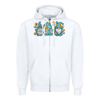 White sunflower gnomes Zipper Hoodie - MaliasSmallBusiness
