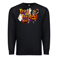 Black Trick Or Treat Chimpanzee Premium Sweatshirt - LillyAllenDesigns