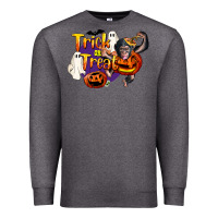 Charcoal Heather Trick Or Treat Chimpanzee Premium Sweatshirt - LillyAllenDesigns
