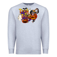 Heather Grey Trick Or Treat Chimpanzee Premium Sweatshirt - LillyAllenDesigns