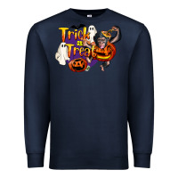 Navy Trick Or Treat Chimpanzee Premium Sweatshirt - LillyAllenDesigns
