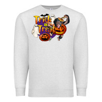 Oatmeal Heather Trick Or Treat Chimpanzee Premium Sweatshirt - LillyAllenDesigns