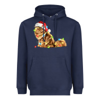 Navy christmas persian cat Heavyweight Hoodie - LillyAllenDesigns