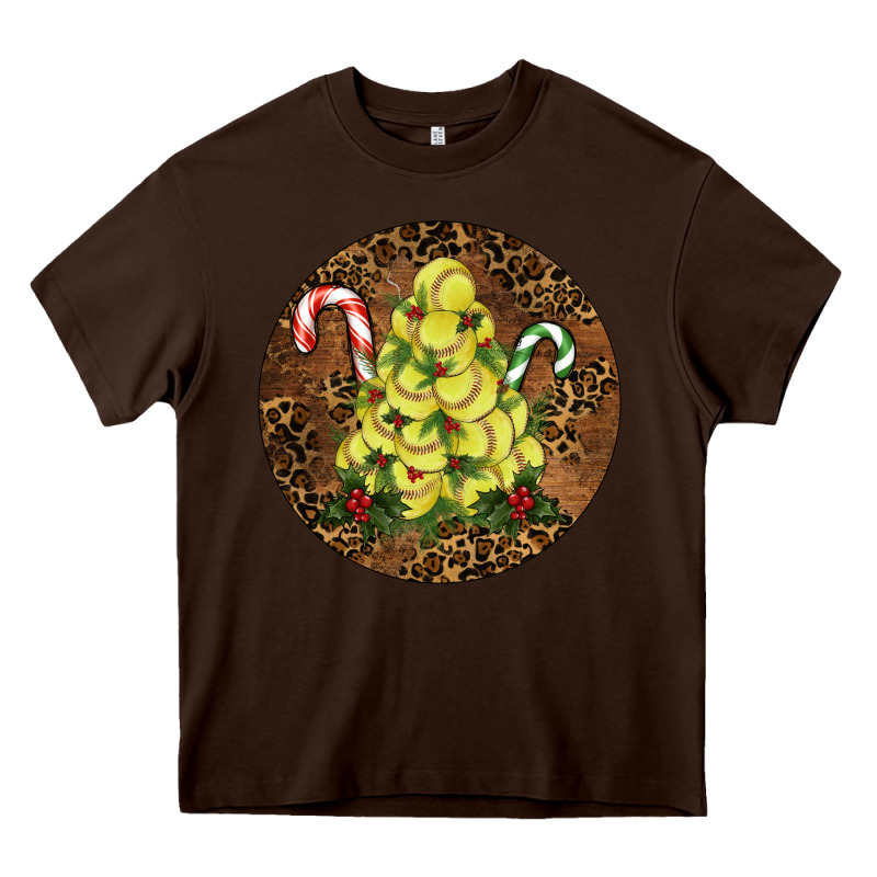 Softball Leopard Christmas Heavy Core Tee by RanaPortraitStore | Teevron