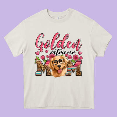Golden Retriever Mom Heavy Core Tee Designed By Artiststas