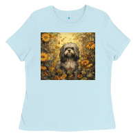 Baby Blue shih tzu Ladies Tee - Unal Design