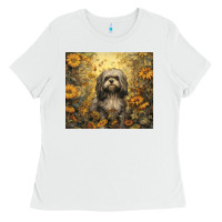 White shih tzu Ladies Tee - Unal Design