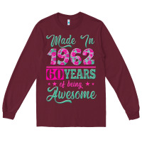 Burgundy made in 1962, 60 years of being awesome Long Sleeve Tee - Jasminsmagicworld