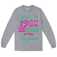 Heather Grey made in 1962, 60 years of being awesome Long Sleeve Tee - Jasminsmagicworld
