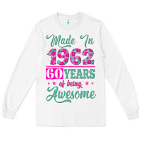 White made in 1962, 60 years of being awesome Long Sleeve Tee - Jasminsmagicworld