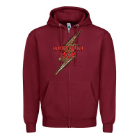 Burgundy homeschool mom lightning bolt Zipper Hoodie - MaliasSmallBusiness