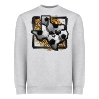Heather Grey leopard soccer texas map Heavyweight Sweatshirt - Jasminsmagicworld