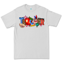 Dove Grey American teacher Premium Tee - texasbilliewilder