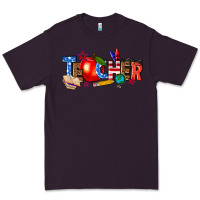 Plum American teacher Premium Tee - texasbilliewilder