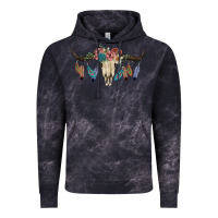 Cloud Black Texas Longhorn Bull Skull Vintage Hoodie - JahusDesignShop