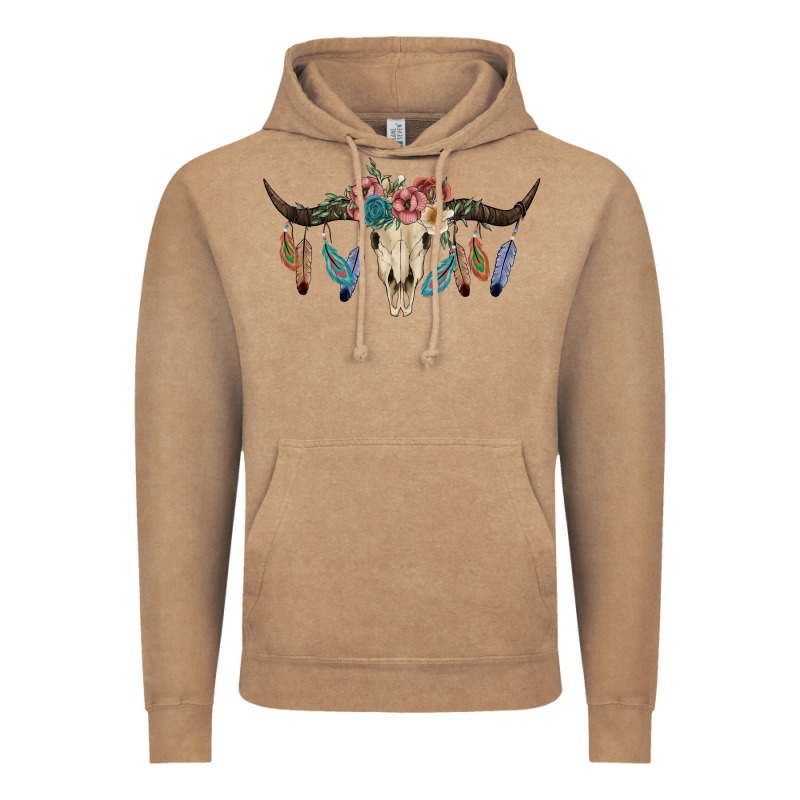 Texas Longhorn Bull Skull Vintage Hoodie by JahusDesignShop | Teevron