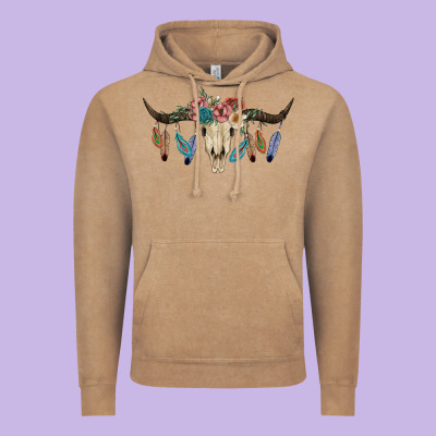 Texas Longhorn Bull Skull Vintage Hoodie Designed By Jahusdesignshop