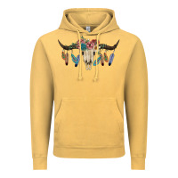 Vintage Mustard Texas Longhorn Bull Skull Vintage Hoodie - JahusDesignShop