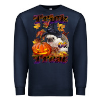 Navy Halloween Hedgehog Trick Or Treat Premium Sweatshirt - LillyAllenDesigns