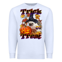 White Halloween Hedgehog Trick Or Treat Premium Sweatshirt - LillyAllenDesigns