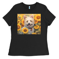 Black westie Ladies Tee - Unal Design