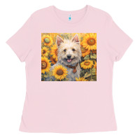 Bubblegum Pink westie Ladies Tee - Unal Design