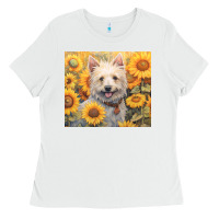 White westie Ladies Tee - Unal Design
