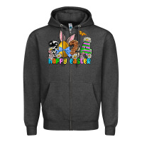 Charcoal Heather 2024 Happy Easter Zipper Hoodie - NancyCooperArtShop