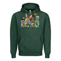 Sports Green 2024 Happy Easter Zipper Hoodie - NancyCooperArtShop