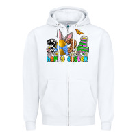 White 2024 Happy Easter Zipper Hoodie - NancyCooperArtShop