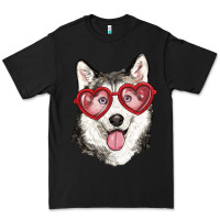 Black husky with love glasses Premium Tee - RanaPortraitStore