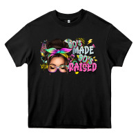 Black 80s made 90s raised messy bun Heavy Core Tee - texasbilliewilder