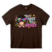 Chocolate Brown 80s made 90s raised messy bun Heavy Core Tee - texasbilliewilder