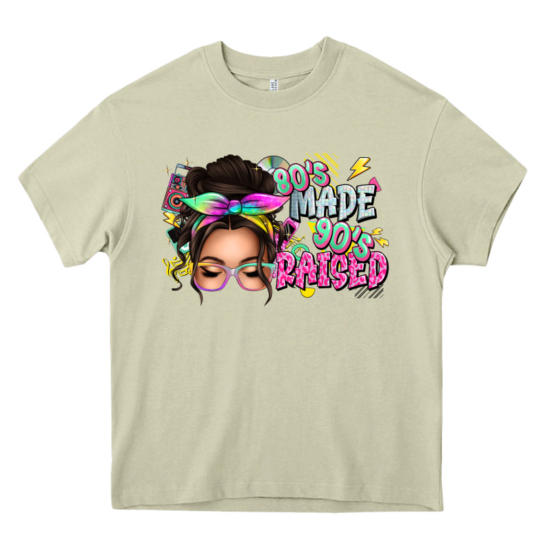 80s Made 90s Raised Messy Bun Heavy Core Tee by texasbilliewilder | Teevron